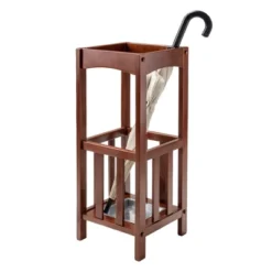 Rex Umbrella Stand With Metal Tray Walnut/Metal - Winsome