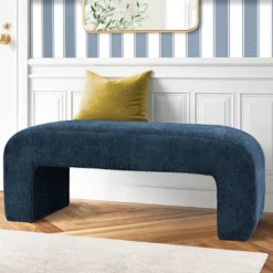 Lily 47" Upholstered Scroll Velvet Waterfall Bench/Chenille Entryway Bench-The Pop Maison 20 Lily 47" Upholstered Scroll Velvet Waterfall Bench/Chenille Entryway Bench-The Pop Maison -Baxton Studio Shop GUEST af584511 6393 455f 85ab 7b54c415e7fd
