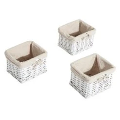 HomCom 32" Rustic Floating Shelf With Coat Hooks And Baskets - Antique White -Baxton Studio Shop GUEST af7dcafc 7e02 4a91 a661 2ae333002596