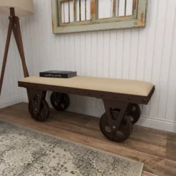 Industrial Wood Bench Brown - Olivia & May -Baxton Studio Shop GUEST afe45764 63e5 4024 a94f dfa15339b15e