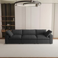 120.45" Cloud Modular Sectional Sofa With Thick Cushion, Minimalist Convertible Couch Deep Seat Couches For Living Room Sofa Sets -Baxton Studio Shop GUEST aff3efde 988c 49e7 87b2 e8e08e11ed6c