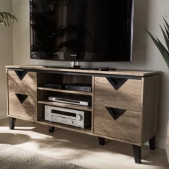 Beacon Modern And Contemporary Wood TV Stand For TVs Up To 55" Light Brown - Baxton Studio -Baxton Studio Shop GUEST b015d300 d60e 49e1 ab36 a45ddc8ecfe8