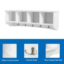 Costway Hanging Entryway Shelf Coat Rack Wall Mounted Storage Cabinets -Baxton Studio Shop GUEST b08010c9 6c7b 4430 9a70 e635b02e41e8