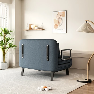 39″ Convertible Chair Bed, Tri-Fold Sofa Bed With Adjustable Backrest & Pillow, With Sturdy Iron Frame For Home & Office, Comfortable Sleeper Chair 5 39″ Convertible Chair Bed, Tri-Fold Sofa Bed With Adjustable Backrest & Pillow, With Sturdy Iron Frame For Home & Office, Comfortable Sleeper Chair - Image 5