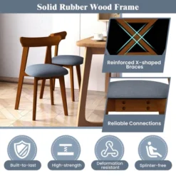 Costway Wood Dining Chairs Set Of 2/4 With Rubber Wood Frame Padded Seat & Curved Backrest -Baxton Studio Shop GUEST b0d140ef 1540 41ca bb70 5f3dc4ba16d7