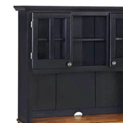 Large Buffet Of Buffets Server With Hutch And Oak Top Black - Homestyles -Baxton Studio Shop GUEST b10aed2c fef0 4d79 a4f0 86622c446278