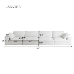 Cloud Modular Sofa Wide 4-Seater Sofa Couch,Convertible Couch For Modern Living Room Sofa For Office House 4seaters -Baxton Studio Shop GUEST b1427fa9 06ff 42ca bcb4 cb315eab71f7