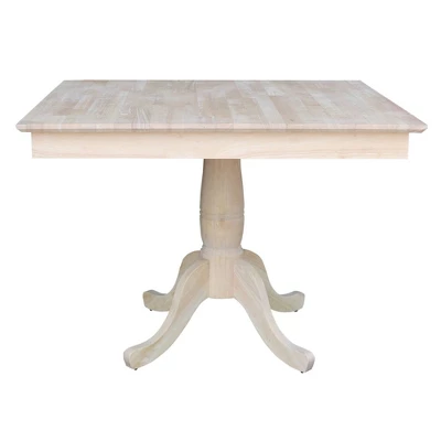 29.1" Dining Tables Minden Square Top Pedestal Unfinished - International Concepts 2 29.1" Dining Tables Minden Square Top Pedestal Unfinished - International Concepts - Image 2