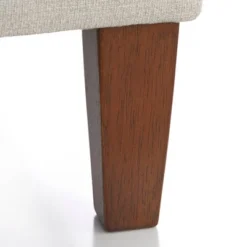 Lifestorey Phillips Upholstered Breakfast Nook Dining Bench Beige Stripe: Upholstered Dining Seating, Rubberwood Legs, Mid-Century Design -Baxton Studio Shop GUEST b15b06be 26ce 4f34 bc74 3fc530cf7360