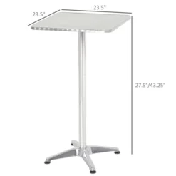 HOMCOM 24” Adjustable Square Stainless Steel Top Aluminum Standing Bistro Bar Table 10 HOMCOM 24” Adjustable Square Stainless Steel Top Aluminum Standing Bistro Bar Table -Baxton Studio Shop GUEST b1923665 3b11 470d 8703 a7639529b41a