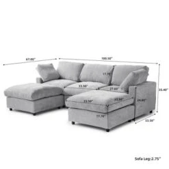 Cloud Couch Modular Sectional Sofa,100.5" U Shaped Couch, Oversized Convertible Wide Seater,3 Seater With 2 Ottomans For Living Room SetGray 16 Cloud Couch Modular Sectional Sofa,100.5" U Shaped Couch, Oversized Convertible Wide Seater,3 Seater With 2 Ottomans For Living Room SetGray -Baxton Studio Shop GUEST b251898f 9277 445d 9da2 504b12dca1fa