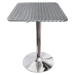 Adjustable Bar Height Table Metal/Silver - LumiSource