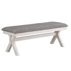 6pc Arga Solid Wood Dining Set Gray/Antique White - HOMES: Inside + Out -Baxton Studio Shop GUEST b2938330 85a3 4f92 996a f75cd39a6b6f