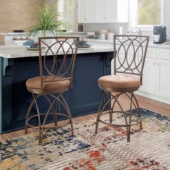 24.5" Dana Big & Tall Metal Crossed Legs Counter Height Barstool Bronze - Powell Company -Baxton Studio Shop GUEST b2abeb02 aa33 4e2d 917a 2baa34042182