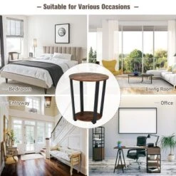 Costway Industrial End Table Metal Frame W/ Storage Shelf -Baxton Studio Shop GUEST b2d4d9b8 bdd5 4e14 a50e 088ea763e9b8