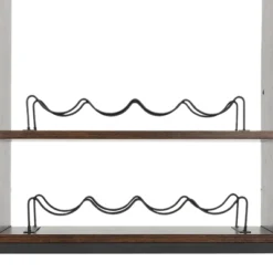 YIYIBYUS Wine Bar Cabinet With Power Outlets, Coffee Bar Cabinet For Liquor And Glasses, Brown