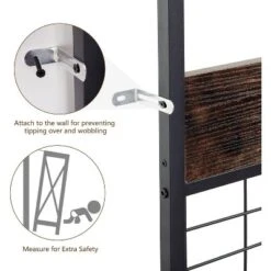 Entryway Storage Bench, 3-Tier Industrial Shoe Rack With 5 Coat Hooks, Rustic Wood Style Hall Tree For Home/Closet Organization -Baxton Studio Shop GUEST b30f6fe5 447b 41f4 8707 6ac3ec89787a