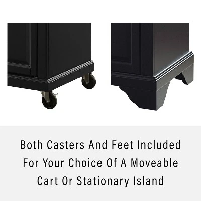 Lafayette Stone Top Portable Kitchen Island/Cart Black/White - Crosley 4 Lafayette Stone Top Portable Kitchen Island/Cart Black/White - Crosley - Image 4
