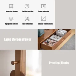 YIYIBYUS Bamboo Garment Rack, Freestanding Closet Organizers, Coat Rack With Drawer -Baxton Studio Shop GUEST b31a495d 4eb5 4494 aede 866195966477