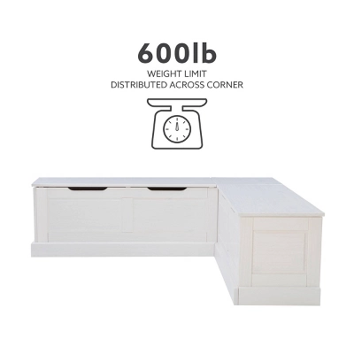 Tobin Backless Corner Breakfast Nook - Linon 16 Tobin Backless Corner Breakfast Nook - Linon - Image 16