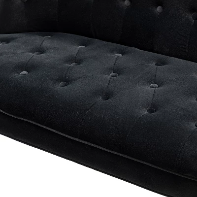 Jane 47" Velvet Button-tufted And Wing Back Loveseat Solid Wood And Cabriole Legs For Living Room And Bedroom | ARTFUL LIVING DESIGN 6 Jane 47" Velvet Button-tufted And Wing Back Loveseat Solid Wood And Cabriole Legs For Living Room And Bedroom | ARTFUL LIVING DESIGN - Image 6