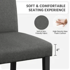 Yaheetech Set Of 2 Armless Upholstered Dining Chairs With Solid Wood Legs -Baxton Studio Shop GUEST b3480c24 3e95 4c91 9f48 6184bb4125ba