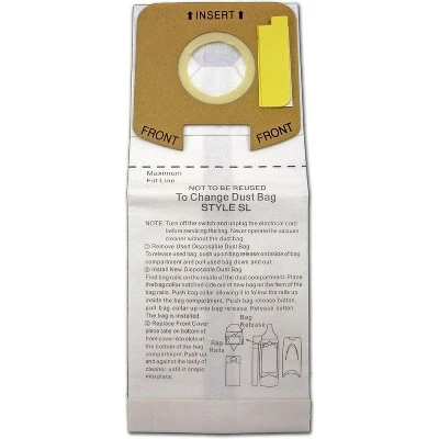 Eureka Electrolux Sanitaire Style SL Upright Models S782 And SC785 Micro Filtration Vacuum Bags 6 Pack 1 Eureka Electrolux Sanitaire Style SL Upright Models S782 And SC785 Micro Filtration Vacuum Bags 6 Pack
