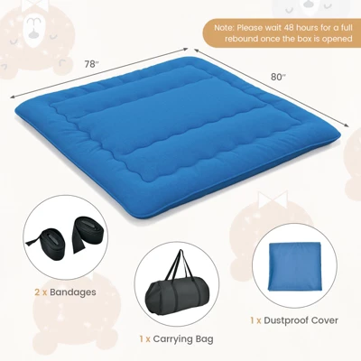 Infans King Futon Mattress Japanese Floor Sleeping Pad Washable Cover Carry Bag Blue 1 Infans King Futon Mattress Japanese Floor Sleeping Pad Washable Cover Carry Bag Blue