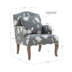 Floral Upholstered Armchair - Gray - Linon 15 Floral Upholstered Armchair - Gray - Linon -Baxton Studio Shop GUEST b356e147 085c 449f a3ab 8810778a0899