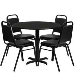 Flash Furniture 36'' Round Laminate Table Set With X-Base And 4 Trapezoidal Back Banquet Chairs 8 Flash Furniture 36'' Round Laminate Table Set With X-Base And 4 Trapezoidal Back Banquet Chairs -Baxton Studio Shop GUEST b38b6cd4 b92d 4d41 97c7 bde6b0b94cd0