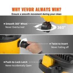 VEVOR Wet Dry Vac, 2.6 Gallon, 2.5 Peak HP, 3 In 1 Portable Shop Vacuum With Blowing Function, Perfect For Cleaning Floor, Upholstery, Gap, Car 13 VEVOR Wet Dry Vac, 2.6 Gallon, 2.5 Peak HP, 3 In 1 Portable Shop Vacuum With Blowing Function, Perfect For Cleaning Floor, Upholstery, Gap, Car -Baxton Studio Shop GUEST b38e3221 3f43 4e03 b0c6 e79d576d740e