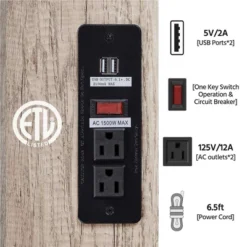 Yaheetech Rustic Side Table With 3 Drawers And Charging Station, Gray -Baxton Studio Shop GUEST b3cc4296 a4b9 4001 a737 09f38b83f42d