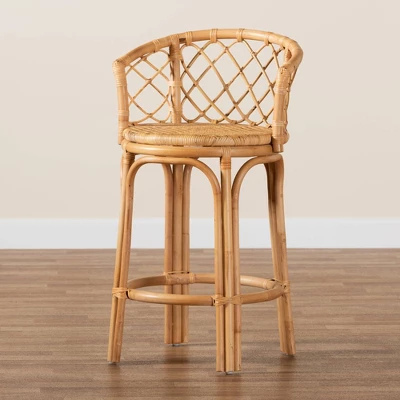 Orchard Rattan Counter Height Barstool Natural/Brown - Bali & Pari 6 Orchard Rattan Counter Height Barstool Natural/Brown - Bali & Pari - Image 6