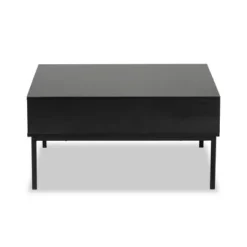 Haben Two-Tone Wood Coffee Table Oak Brown/Black - Baxton Studio: Industrial Style, Square Shape, Metal Frame -Baxton Studio Shop GUEST b40702ae 82f1 4f84 843a bdc4a7bc101b