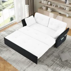 74.01" Chenille Convertible Pull Out Loveseat Sofa Bed With Thicked Cushions And Side Storage, Queen Size Sofa Bed 33 74.01" Chenille Convertible Pull Out Loveseat Sofa Bed With Thicked Cushions And Side Storage, Queen Size Sofa Bed -Baxton Studio Shop GUEST b407579b 1bb9 4613 b955 c45260430245
