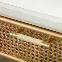 Lati Rattan Drawer End Table White/Natural - Buylateral -Baxton Studio Shop GUEST b43e9d26 4933 4485 bbca cbf248bd0361