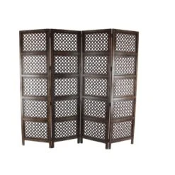 Traditional Wood Rectangle Room Divider Screen Brown - Olivia & May -Baxton Studio Shop GUEST b4450674 464e 46d1 b48e 4ee61e21d02e