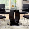 Spearelton Oval Pedestal Round Dining Table Black - HOMES: Inside + Out