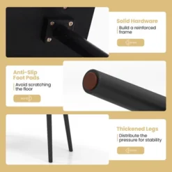 Costway Entryway Bench For 2 Windsor Rubber Wood Dining Bench With Spindle Back Black/Natural -Baxton Studio Shop GUEST b4d5ac81 a244 4608 8789 289fe7dd54cf