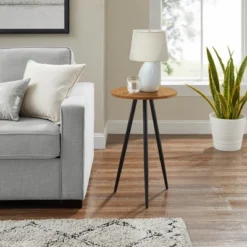 Modern Glam 3 Leg Round Side Table - Saracina Home -Baxton Studio Shop GUEST b4fe1f89 fcb5 4727 94e9 09bd848b29ad