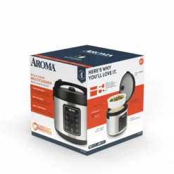 Aroma 20 Cup Digital Multicooker & Rice Cooker - Stainless Steel: 5 Settings, Automatic Keep Warm, Nonstick, 700W -Baxton Studio Shop GUEST b511454c e14f 4dc3 90d6 32c739180ecf
