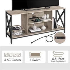 Yaheetech Industrial TV Stand TV Console With Storage -Baxton Studio Shop GUEST b5116dc5 9acf 425b a4ab b74a0c8ac442