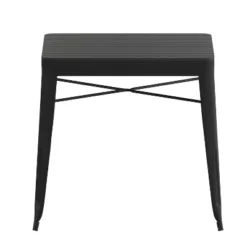 Flash Furniture Helvey 31.5" Square Commercial Grade Indoor/Outdoor Black Steel Patio Dining Table For 4 With Black Poly Resin Slatted Top -Baxton Studio Shop GUEST b5242f82 1618 48fb 83d5 21677ffe660d