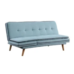 72" Savilla Sectional Sofa Blue Linen/Oak Finish - Acme Furniture -Baxton Studio Shop GUEST b54420aa b461 45e7 903f a173cac505da