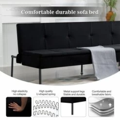 Aukfa 63" Multi-Functional Convertible Sofa Bed ¨C Instantly Transforms Into Japanese Mattress, Space-Saving Solution -Baxton Studio Shop GUEST b54809de 429f 4386 8f02 0d6d9cd9e3ca