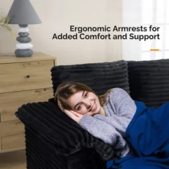 Karl Home |Upholstered Corduroy Sleeper Sofa Bed -Baxton Studio Shop GUEST b5c3870c 7227 4b57 ba6b 86f48b3bf8f9