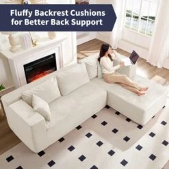 Mjkone 106''Minimalist 2-Piece Corduroy Modular Chaise Sectional Sofa Deep Seat,L-Shaped Upholstered Couch With Right Chaise 26 Mjkone 106''Minimalist 2-Piece Corduroy Modular Chaise Sectional Sofa Deep Seat,L-Shaped Upholstered Couch With Right Chaise -Baxton Studio Shop GUEST b5d405a3 c617 499e 8a19 1056b778152d