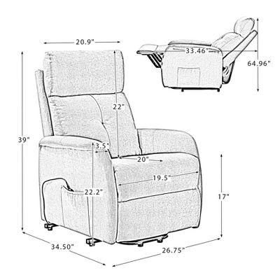 Set Of 2 Gina Mid-century Power Remote Recliner With Metal Base | ARTFUL LIVING DESIGN 9 Set Of 2 Gina Mid-century Power Remote Recliner With Metal Base | ARTFUL LIVING DESIGN - Image 9