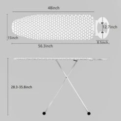 Large Metal Ironing Board Freestanding Adjustable Height No Assembly Required -Baxton Studio Shop GUEST b64ce897 6497 44c8 97a3 038edc464035