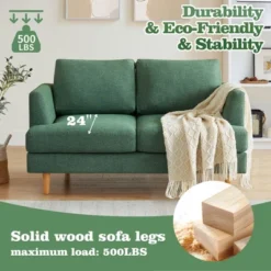 Gericco Loveseat Sofa 56", Small Couches For Small Spaces, Mid Century Love Seat Couches For Living Room, Upholstered 2-Seater Small Couch 18 Gericco Loveseat Sofa 56", Small Couches For Small Spaces, Mid Century Love Seat Couches For Living Room, Upholstered 2-Seater Small Couch -Baxton Studio Shop GUEST b656eb0a 7223 403d 9fe6 29f9fd3dce11